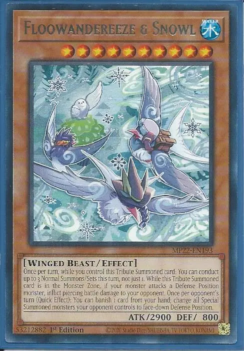 Yugioh - Floowandereeze & Snowl *Rare* MP22-EN193 (NM)