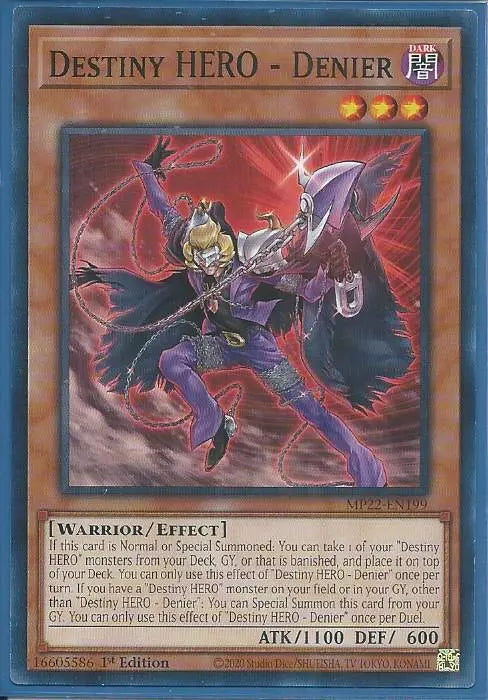 Yugioh - Destiny HERO – Denier *Common* MP22-EN199 (NM/M)