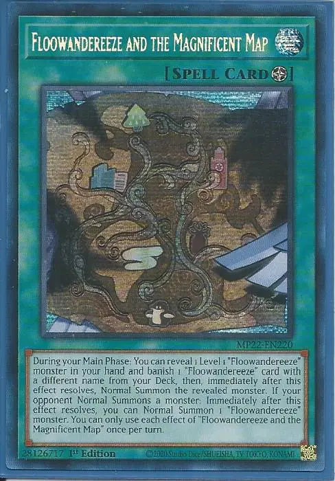 Yugioh - Floowandereeze and the Magnificent Map *Prismatic Secret Rare* MP22-EN220 (NM/M)