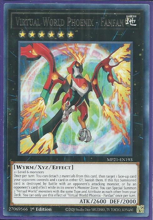 Yugioh - Virtual World Phoenix - Fanfan *Rare* MP21-EN193 (NM/M)