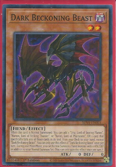 Yugioh - Dark Beckoning Beast *Common* SDSA-EN003 (NM/M)