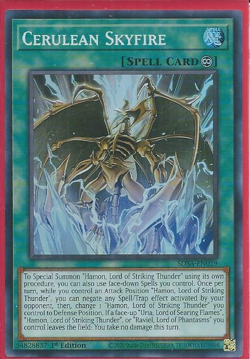 Yugioh - Cerulean Skyfire *Super Rare* SDSA-EN019 (NM/M)