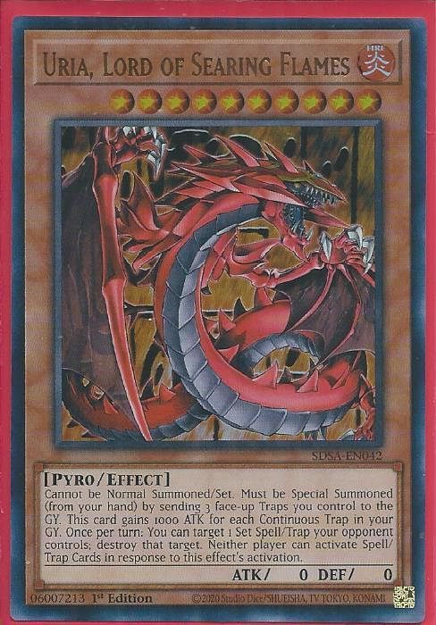 Yugioh - Uria, Lord of Searing Flames *Ultra Rare* SDSA-EN042 (NM)