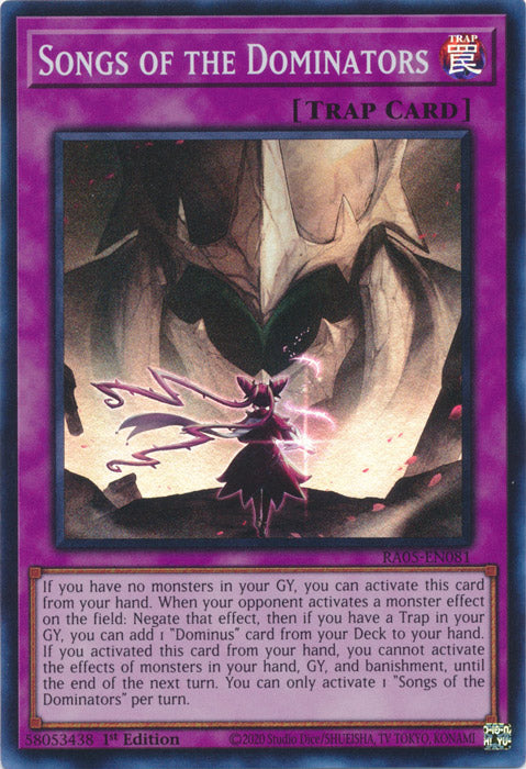 Yugioh - Songs of the Dominators *Select Rarity* RA05-EN081 (NM)