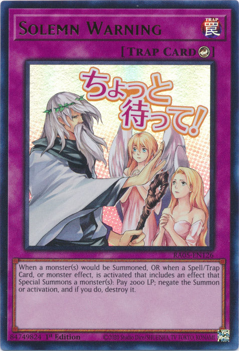 Yugioh - Solemn Warning *Select Rarity* RA05-EN126 (NM)