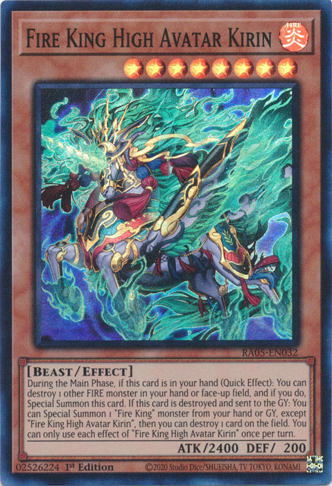 Yugioh - Fire King High Avatar Kirin *Select Rarity* RA05-EN032 (NM)