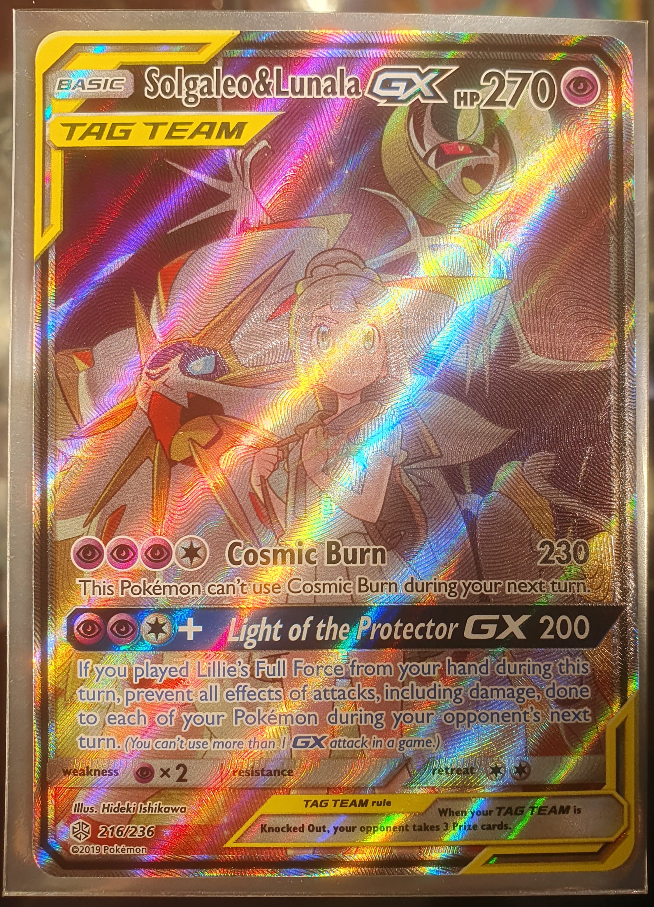 pokemon card lunala Gold Gx
