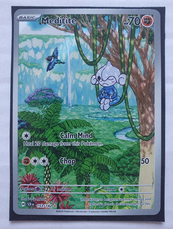 Pokemon - Meditite *Illustration Rare* Stellar Crown 153/142