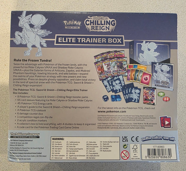 Pokemon - Chilling Reign Ice Rider Calyrex Elite Trainer Box ETB (SWSH06)