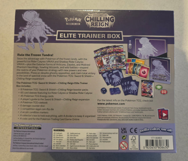 Pokemon - Chilling Reign Shadow Rider Calyrex Elite Trainer Box ETB (SWSH06)
