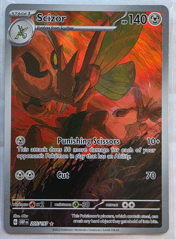 Pokemon - Scizor *Illustration Rare* Obsidian Flames 205/197