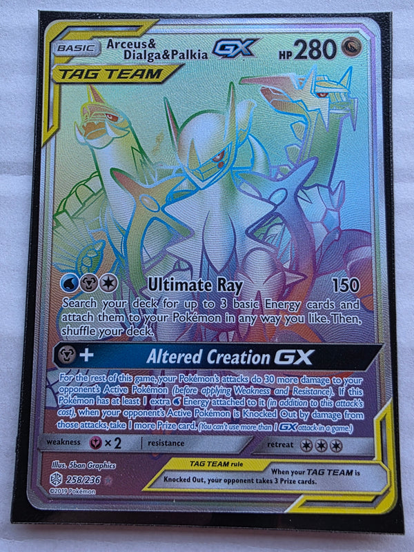 Pokemon - Arceus & Dialga & Palkia GX *Secret Rare* Cosmic Eclipse 258/236