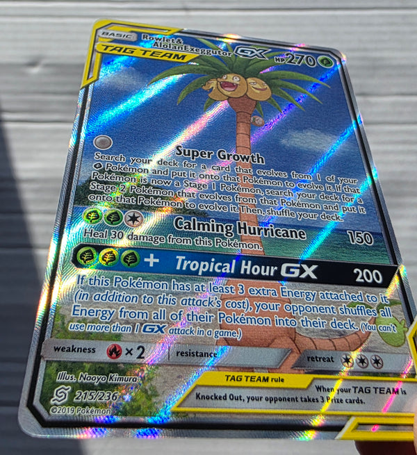 Pokemon - Rowlet & Alolan Exeggutor GX *Alternate Art* Unified Minds 215/236