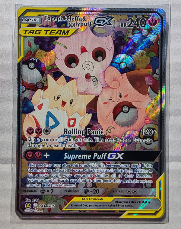 Pokemon - Togepi & Cleffa & Igglybuff GX *Alternate Art* Cosmic Eclipse 143a/236