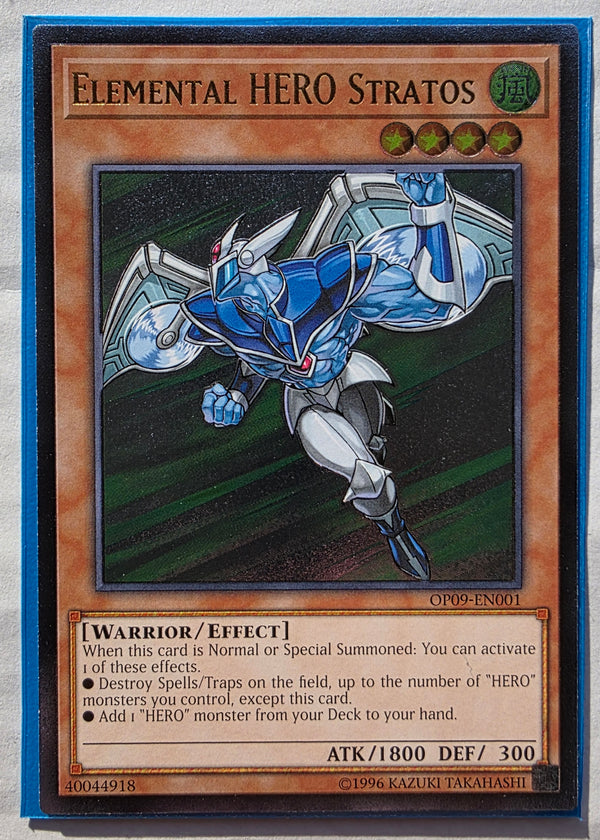 Yugioh - Elemental Hero Stratos *Ultimate Rare* OP09-EN001 (NM)