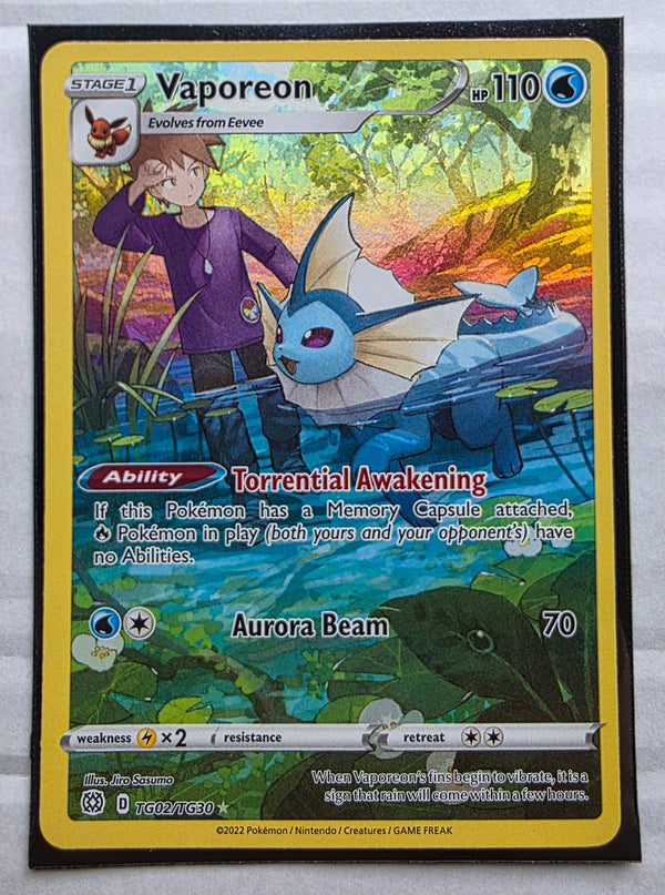 Pokemon - Vaporeon *Holo* Brilliant Stars TG02/TG30 [Damaged - Creased]