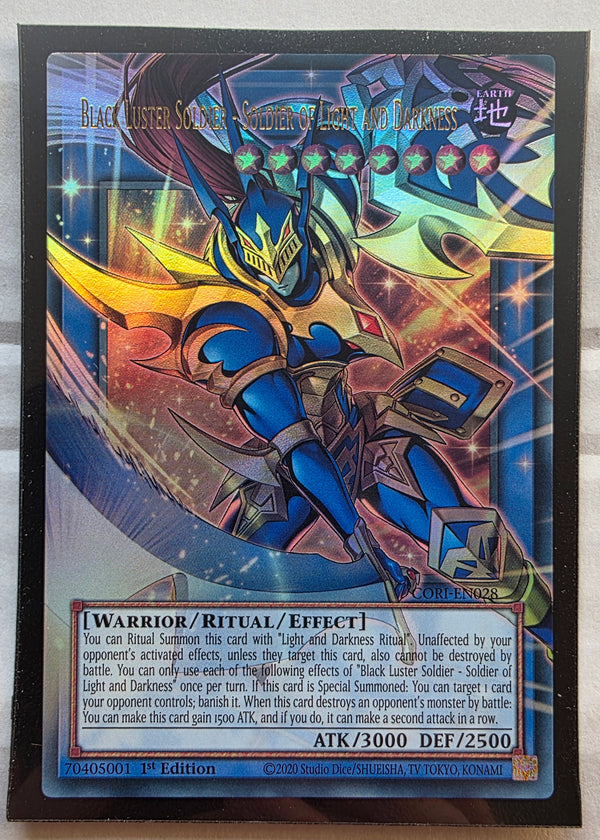 Yugioh - Black Luster Soldier – Soldier of Light and Darkness [Extended Art] *Ultra Rare* CORI-EN028