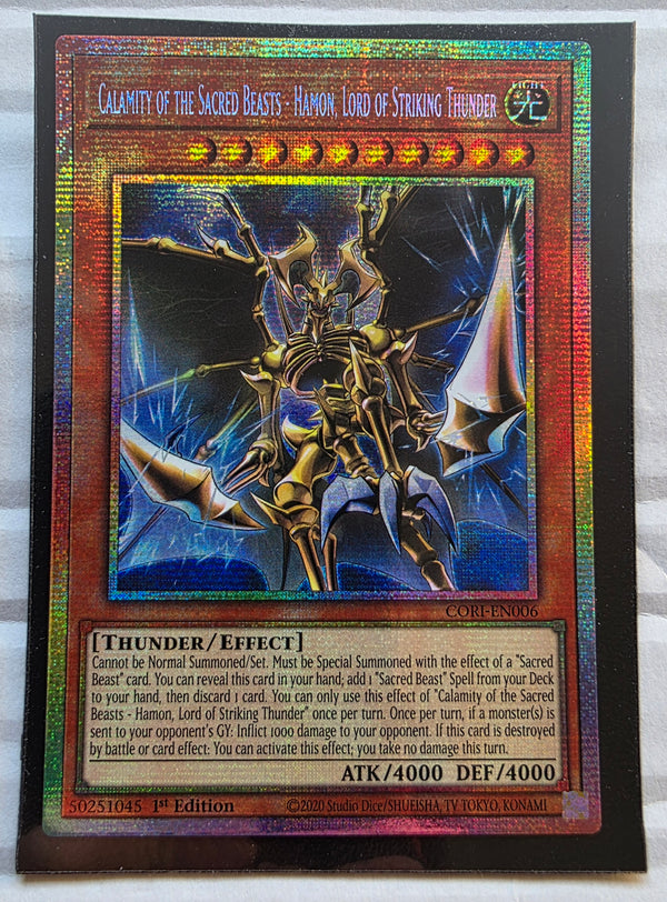 Yugioh - Calamity of the Sacred Beasts - Hamon, Lord of Striking Thunder *Starlight Rare* CORI-EN006 (NM)