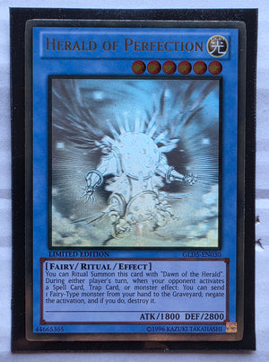 Yugioh Card - Herald of Perfection *Ghost Gold Rare* GLD5-EN030 (MP)
