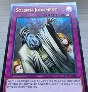 Yugioh - Solemn Judgment *Ultimate Rare* OP12-EN003 (NM)