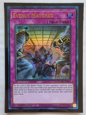 Yugioh - Evenly Matched *Ultra Rare* MAMA-EN099 (LP)