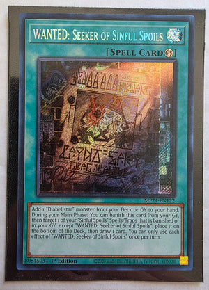 Yugioh - WANTED: Seeker of Sinful Spoils *Prismatic Secret Rare* MP24-EN122 (MP)
