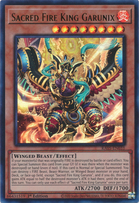 Yugioh - Sacred Fire King Garunix *Select Rarity* RA05-EN031 (NM)