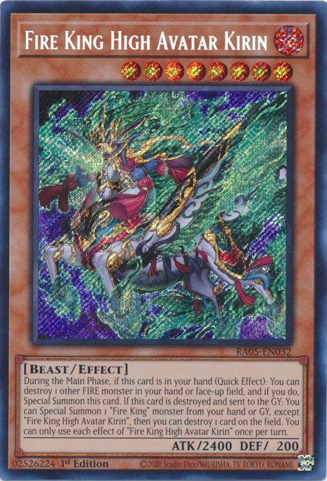 Yugioh - Fire King High Avatar Kirin *Select Rarity* RA05-EN032 (NM)