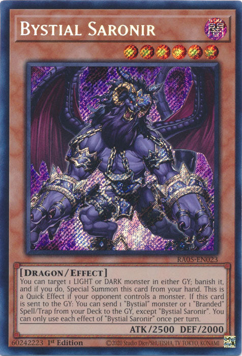 Yugioh - Bystial Saronir *Select Rarity* RA05-EN023 (NM)