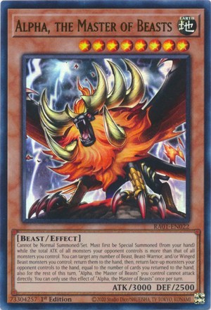 Yugioh - Alpha, the Master of Beasts *Select Rarity* RA01-EN022 (NM)