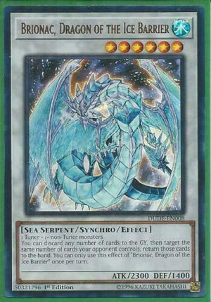 Yugioh Card - Brionac, Dragon of the Ice Barrier *Ultra Rare* DUDE-EN008 (NM/M)