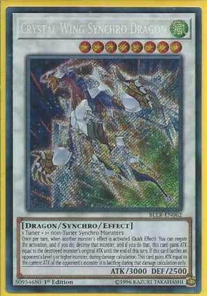 Yugioh Card - Crystal Wing Synchro Dragon *Secret Rare* BLLR-EN062 (NM)