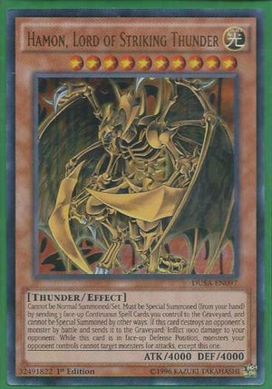 Yugioh Card - Hamon, Lord of Striking Thunder *Ultra Rare* DUSA-EN097 (NM)