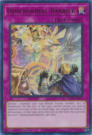 Yugioh - Dimensional Barrier *Select Rarity* RA01-EN072 (NM)