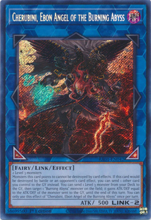 Yugioh - Cherubini, Ebon Angel of the Burning Abyss *Select Rarity* RA01-EN042 (