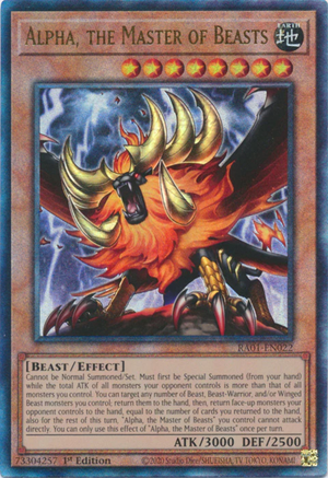 Yugioh - Alpha, the Master of Beasts *Select Rarity* RA01-EN022 (NM)