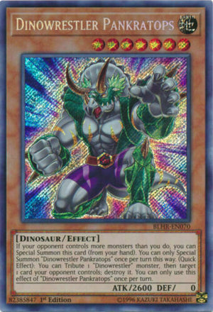 Yugioh Card - Dinowrestler Pankratops *Secret Rare* BLHR-EN070 (NM)