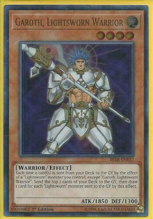 Yugioh Card - Garoth, Lightsworn Warrior *Ultra Rare* BLLR-EN037 (NM)