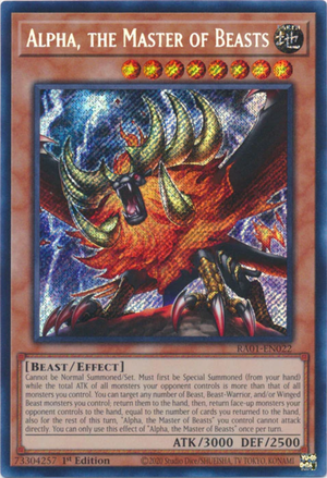 Yugioh - Alpha, the Master of Beasts *Select Rarity* RA01-EN022 (NM)