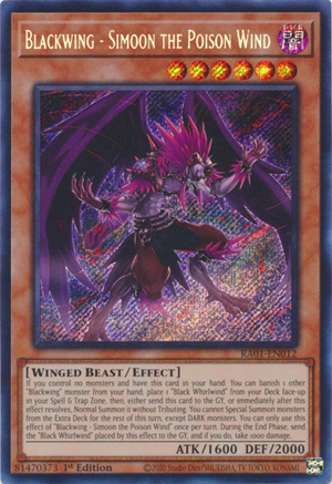 Yugioh - Blackwing - Simoon the Poison Wind *Select Rarity* RA01-EN012 (NM)
