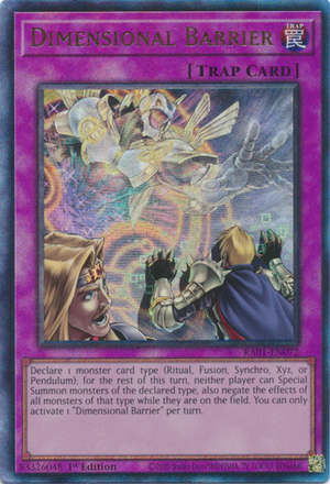 Yugioh - Dimensional Barrier *Select Rarity* RA01-EN072 (NM)