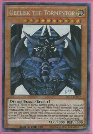 Yugioh - Obelisk the Tormentor *Prismatic Secret Rare* TN19-EN007 (NM/M)