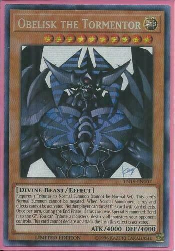Yugioh - Obelisk the Tormentor *Prismatic Secret Rare* TN19-EN007 (NM/M)