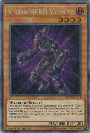 Yugioh Card - Vision HERO Vyon *Secret Rare* BLHR-EN059 (NM/M)
