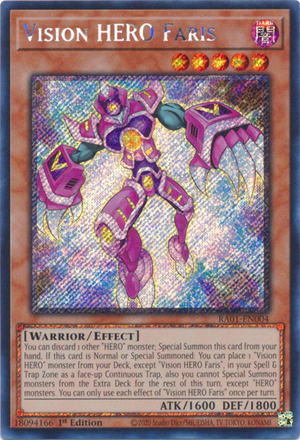 Yugioh - Vision HERO Faris *Select Your Rarity* RA01-EN004 (NM)
