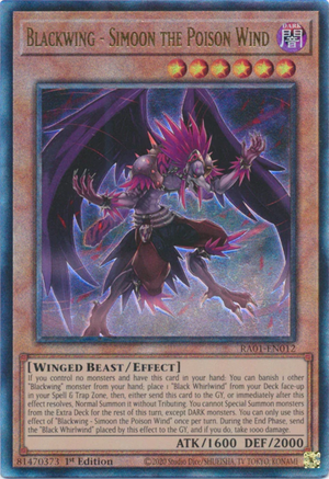 Yugioh - Blackwing - Simoon the Poison Wind *Select Rarity* RA01-EN012 (NM)