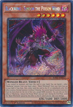 Yugioh - Blackwing - Simoon the Poison Wind *Select Rarity* RA01-EN012 (NM)