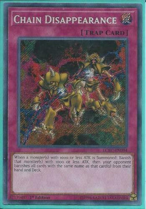 Yugioh Card - Chain Disappearance *Secret Rare* LCKC-EN094 (NM)