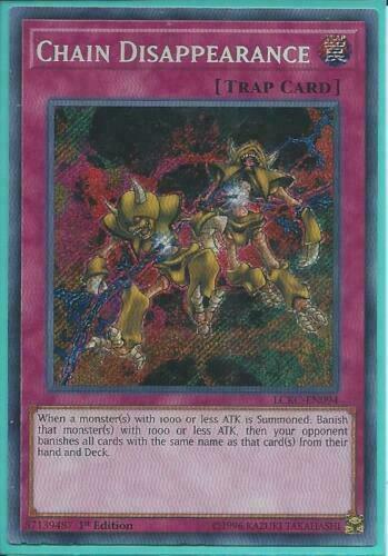 Yugioh Card - Chain Disappearance *Secret Rare* LCKC-EN094 (NM)