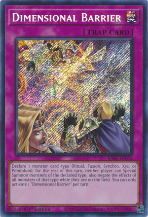 Yugioh - Dimensional Barrier *Select Rarity* RA01-EN072 (NM)